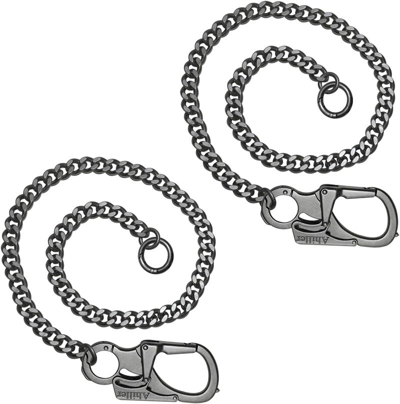 Ahiller Wallet Chain for Men, Lockable Carabiner with Tungsten Steel Taper, Heavy Duty Chain for Key Pocket Belt - Image 1